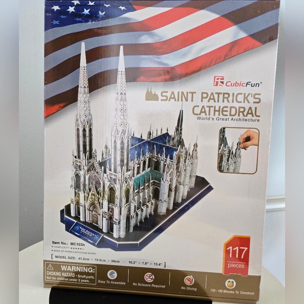 Saint Patrick's Cathedral 3D Puzzle - Blue and White